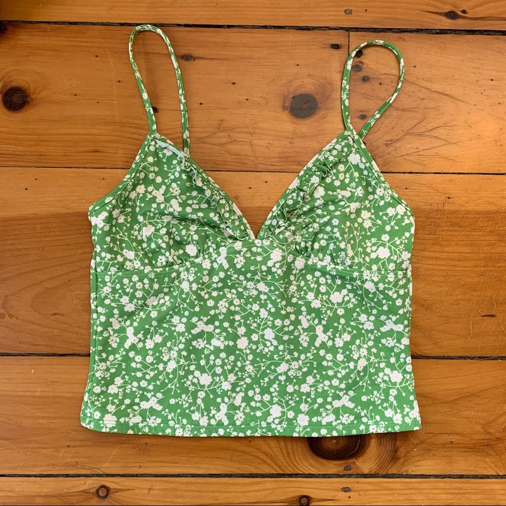J Crew tankini top with ruffle detail